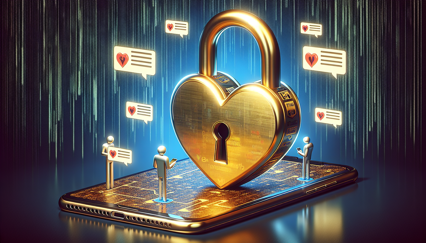 Illustration von Datenschutz und Privatsphäre in Dating-Apps