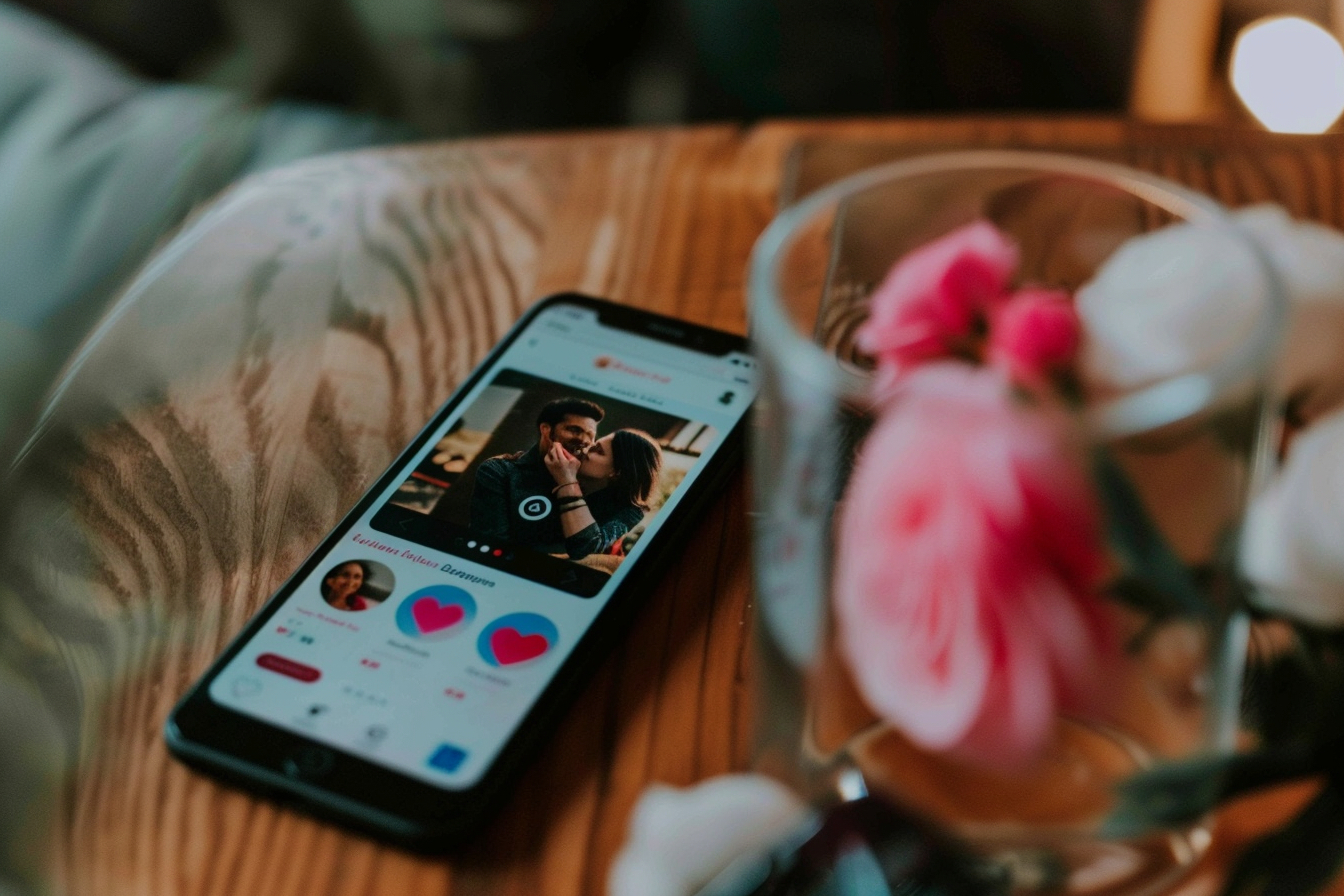 Smartphone mit einer Dating App