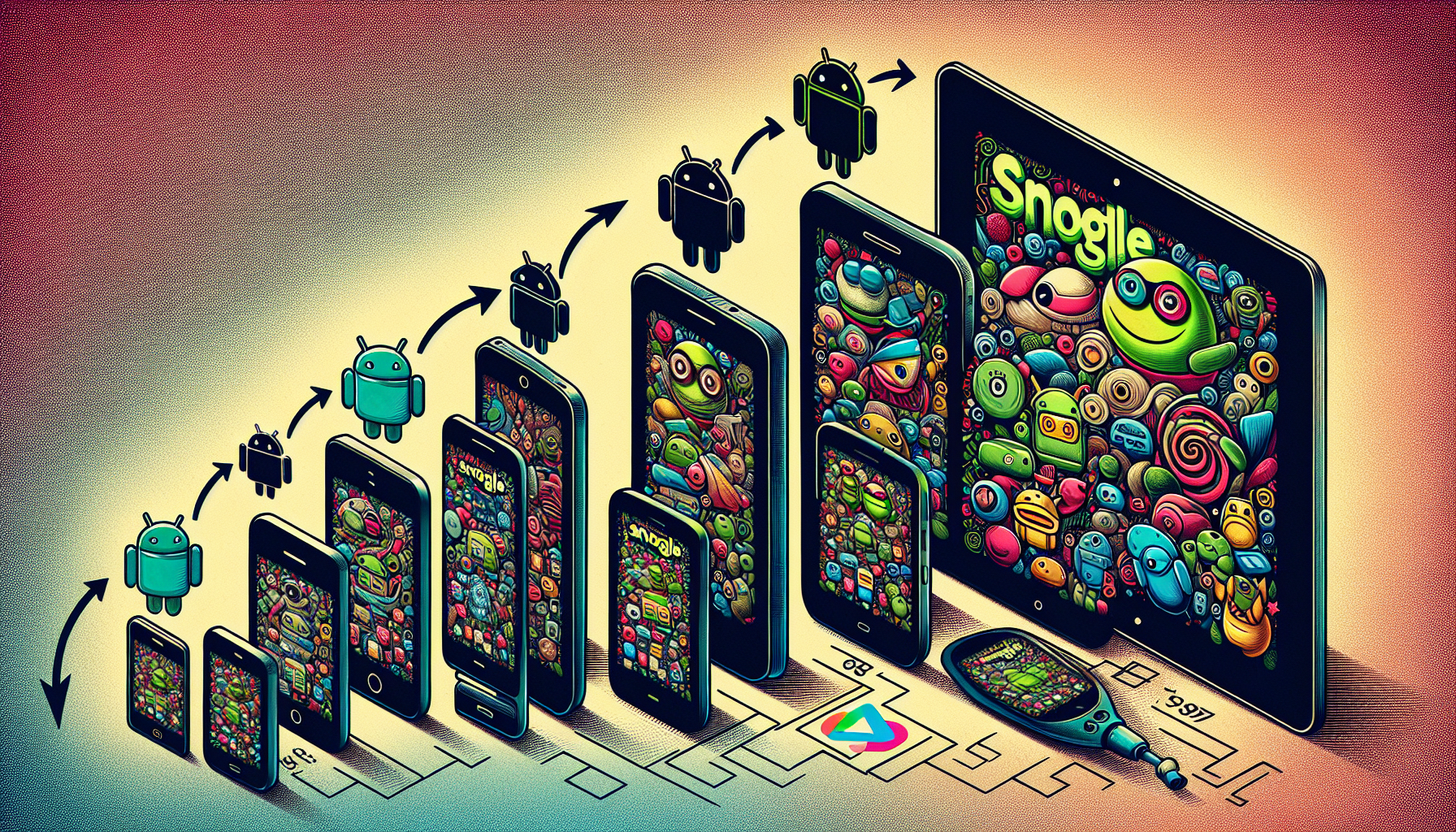 Illustration der Snoggle-App auf einem Android-Gerät