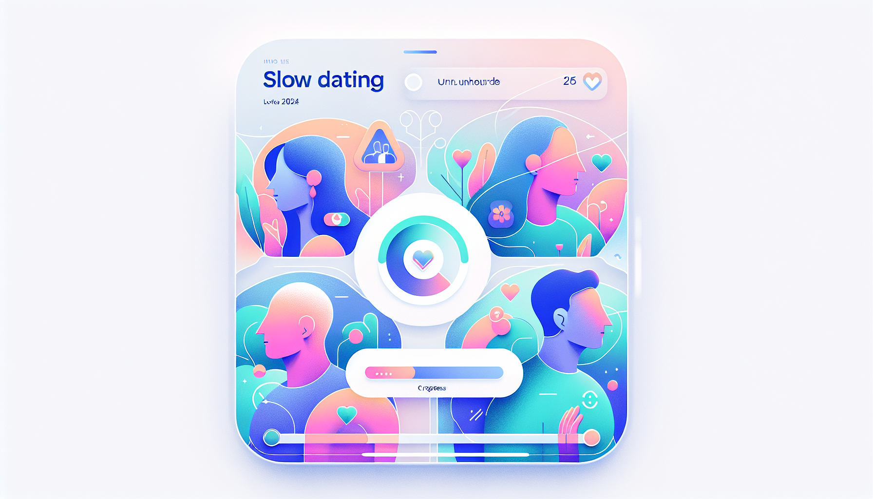 Illustration einer Slow Dating App im Jahr 2024